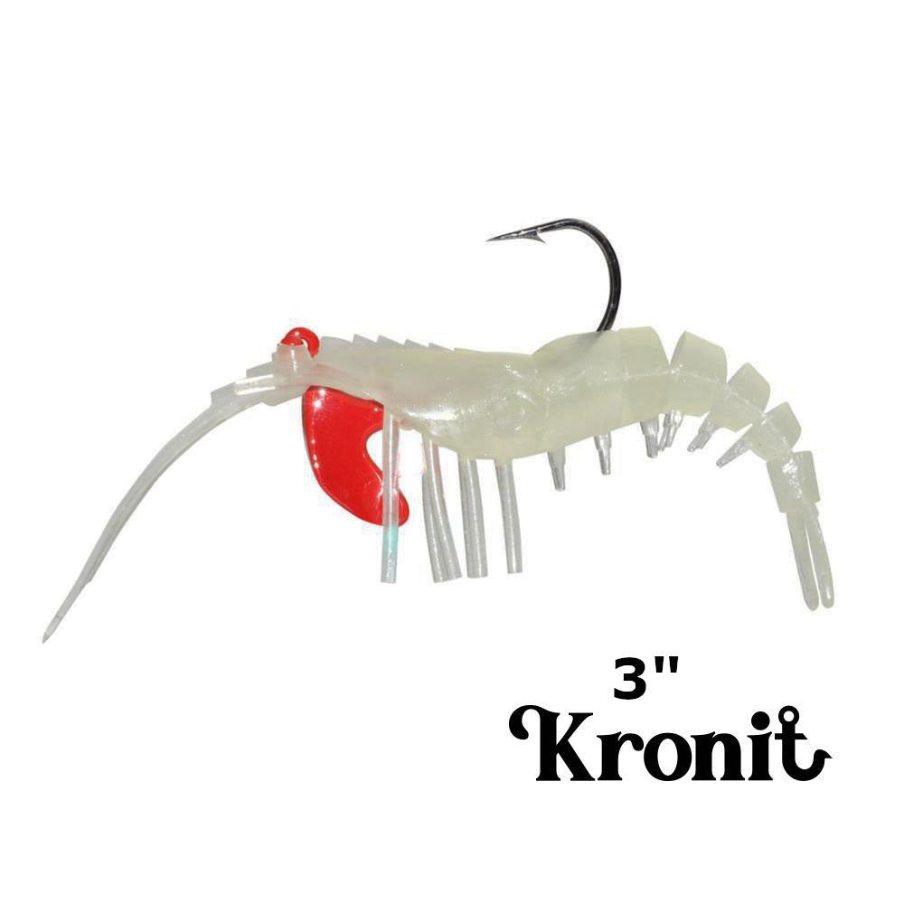 KRONIT weighted soft shrimp 3"  1/4oz Ghost color KSHR-GH-3
