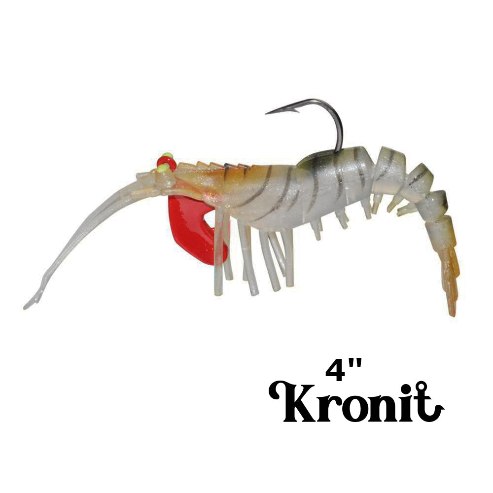 KRONIT weighted soft shrimp 4" 1/2oz Tiger color KSHR-TI-4