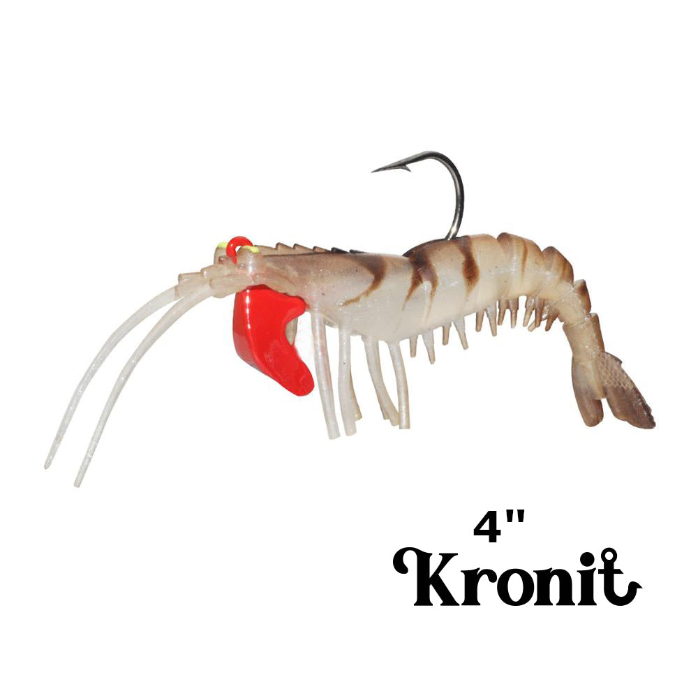 KRONIT weighted soft shrimp 4" 1/2oz Whiteleg KSHR-WL-4